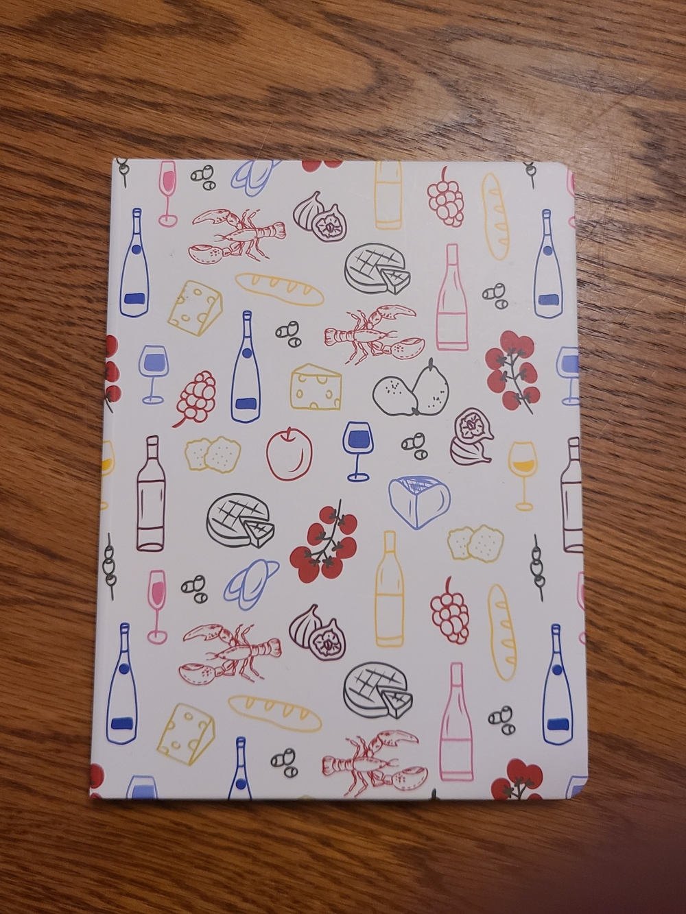 Patterned Wine & Cheese Hardcover Journal
